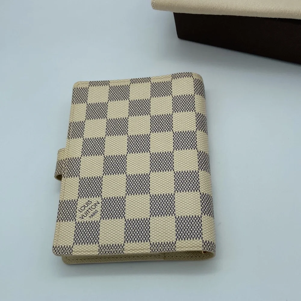 LOUIS VUITTON DAMIER AZUR PM AGENDA BOOKLET W/ BOX